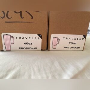 Hydrojug - Pink Gingham Tumblers Bundle (40 oz & 20 oz)